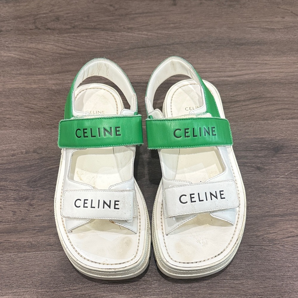 CELINE “Leo scratch calfskin” sandals size 8
